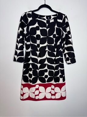 London Times Print Dress Pink Black Size 6